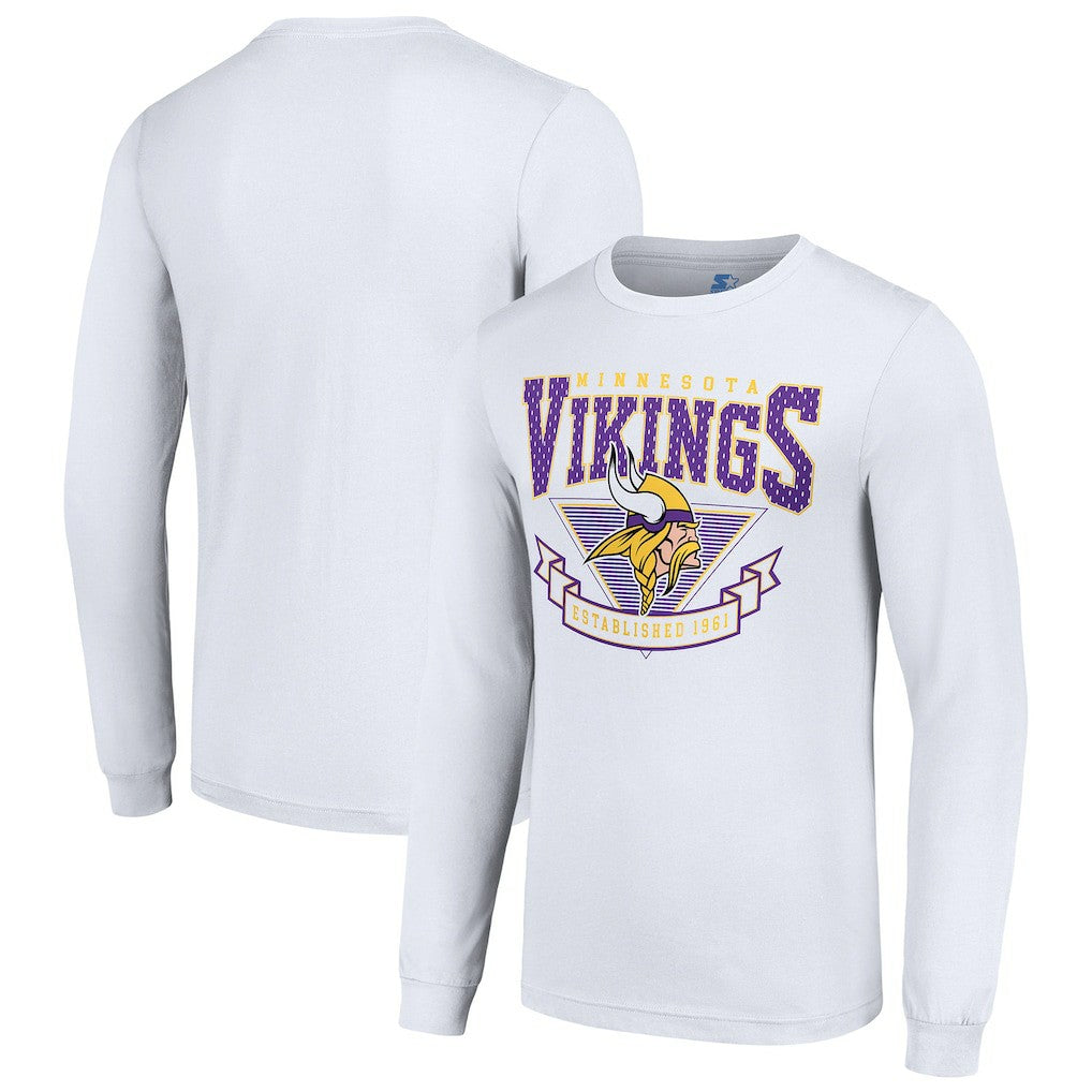 Minnesota Vikings Starter '80s Inspired Team Logo Long Sleeve T-Shirt White - NFL