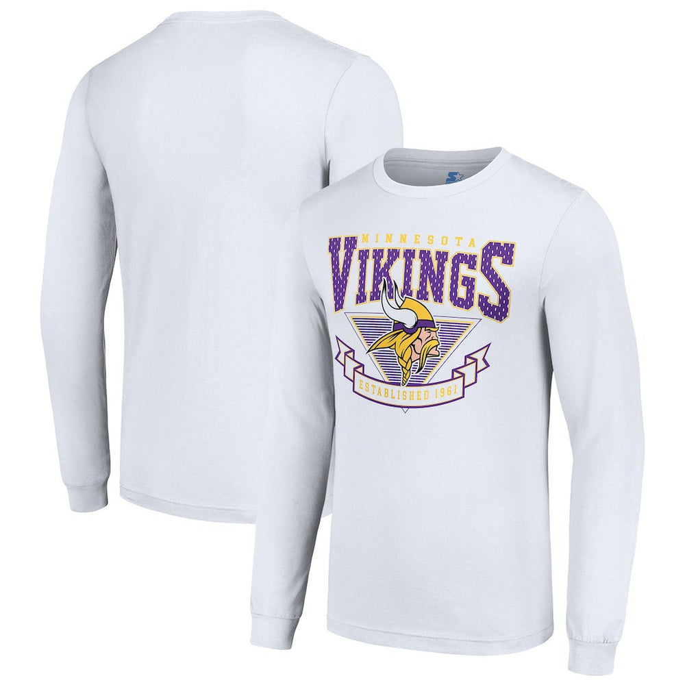 Minnesota Vikings Starter '80s Inspired Team Logo Long Sleeve T-Shirt White - NFL