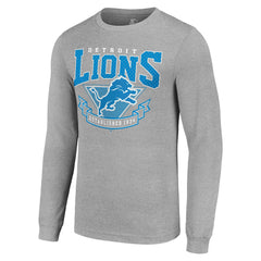 Detroit Lions Starter '80s Inspired Team Logo Long Sleeve T-Shirt Heather Gray - NFL