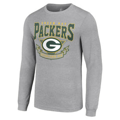 Green Bay Packers Starter '80s Inspired Team Logo Long Sleeve T-Shirt Heather Gray - NFL