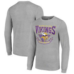 Minnesota Vikings Starter '80s Inspired Team Logo Long Sleeve T-Shirt Heather Gray - NFL