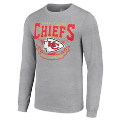 Kansas City Chiefs Starter '80s Inspired Team Logo Long Sleeve T-Shirt Heather Gray - NFL