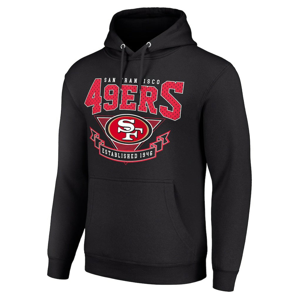 San Francisco 49ers Starter ‘80s Inspired Pullover Hoodie Black - NFL