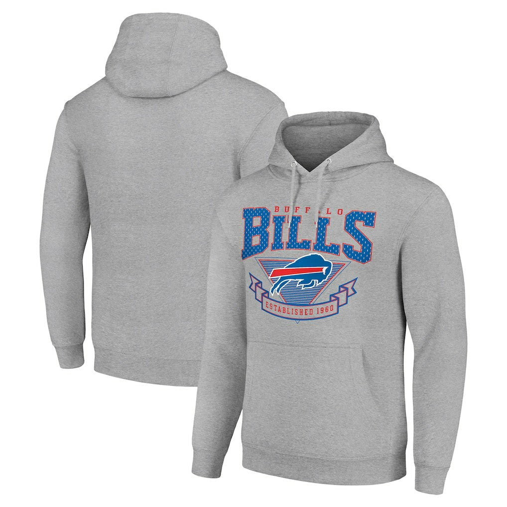 Buffalo Bills Starter ‘80s Inspired Pullover Hoodie Heather Gray - NFL