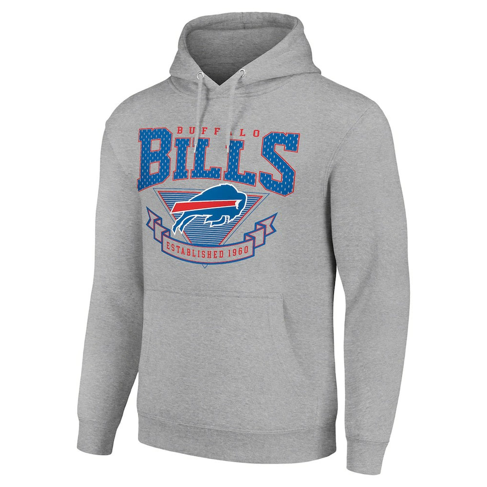 Buffalo Bills Starter ‘80s Inspired Pullover Hoodie Heather Gray - NFL