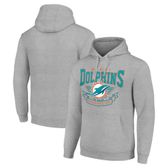 Miami Dolphins Starter ‘80s Inspired Pullover Hoodie Heather Gray - NFL