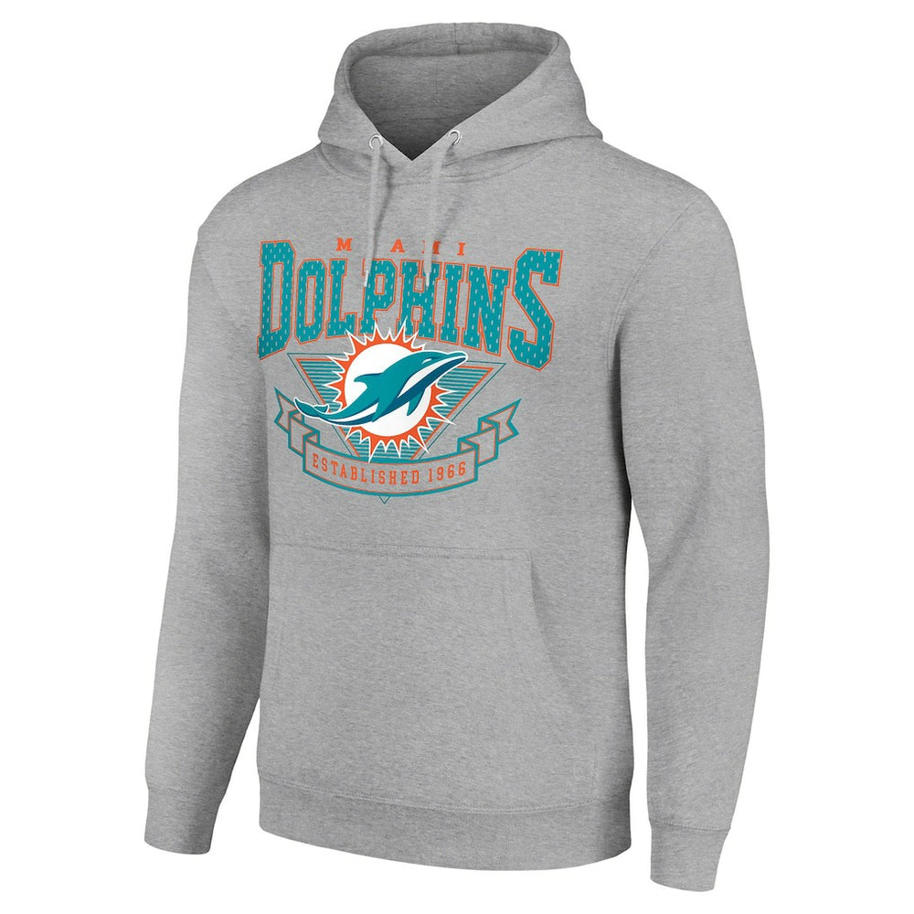 Miami Dolphins Starter ‘80s Inspired Pullover Hoodie Heather Gray - NFL
