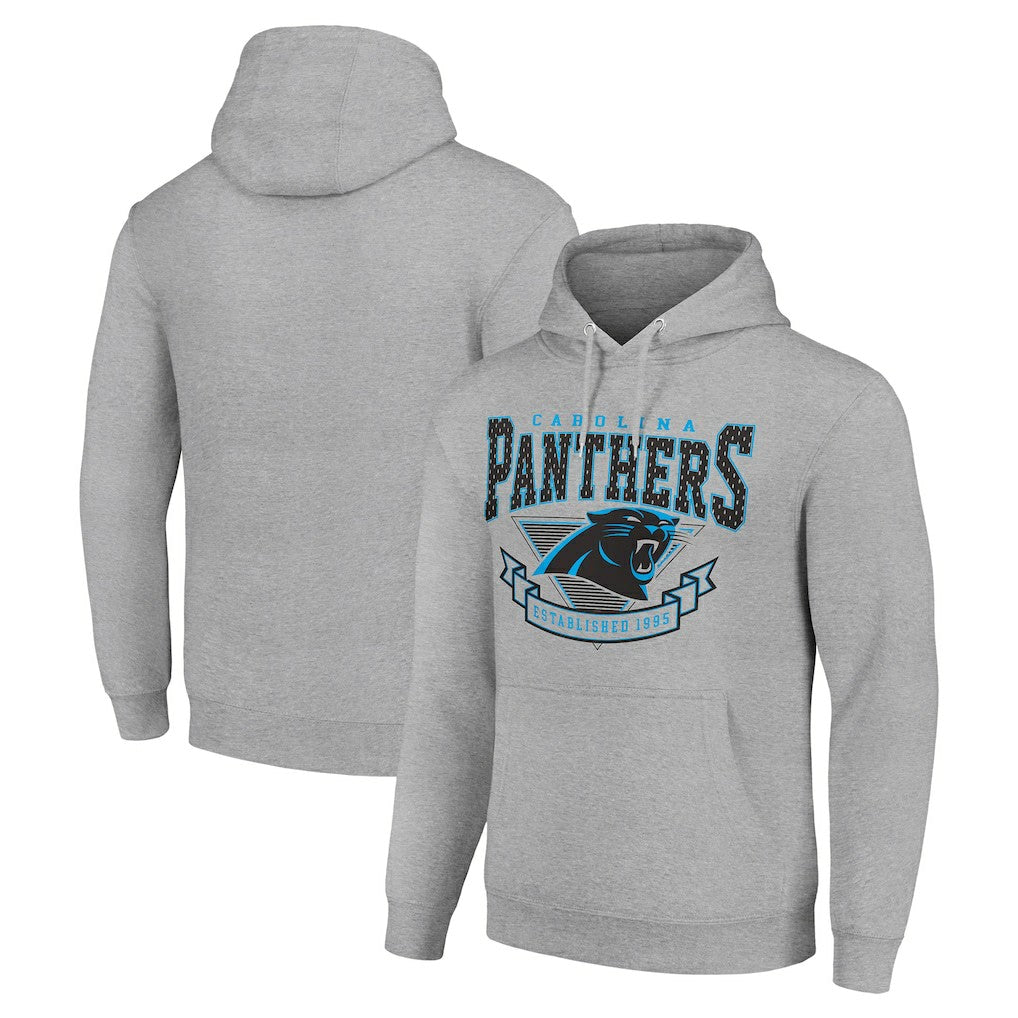 Carolina Panthers Starter ‘80s Inspired Pullover Hoodie Heather Gray - NFL