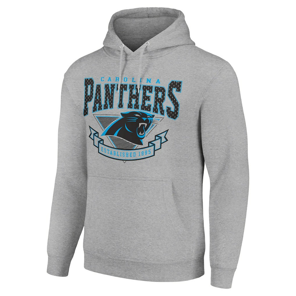 Carolina Panthers Starter ‘80s Inspired Pullover Hoodie Heather Gray - NFL