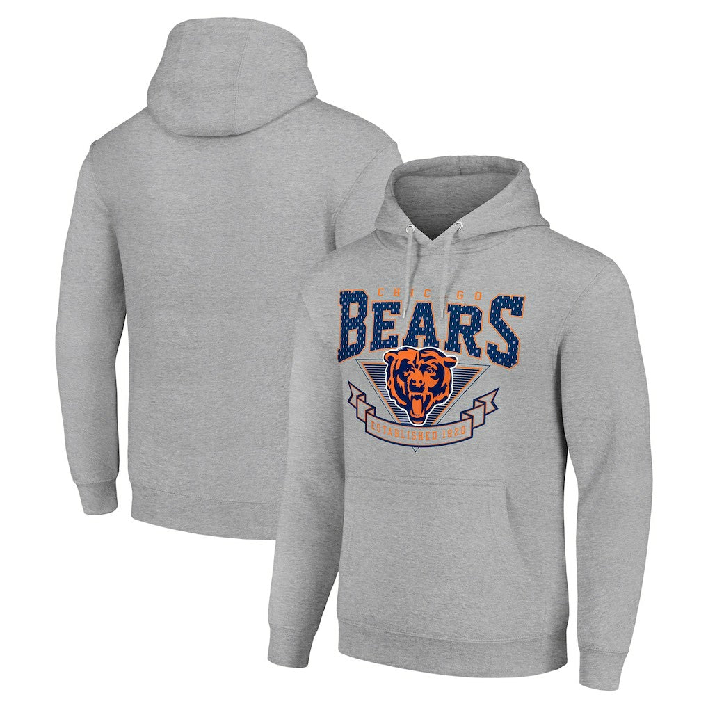 Chicago Bears Starter ‘80s Inspired Pullover Hoodie Heather Gray - NFL