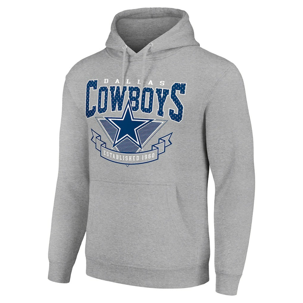 Dallas Cowboys Starter ‘80s Inspired Pullover Hoodie Heather Gray - NFL