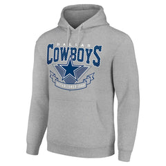 Dallas Cowboys Starter ‘80s Inspired Pullover Hoodie Heather Gray - NFL