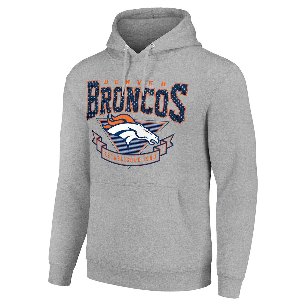 Denver Broncos Starter ‘80s Inspired Pullover Hoodie Heather Gray - NFL