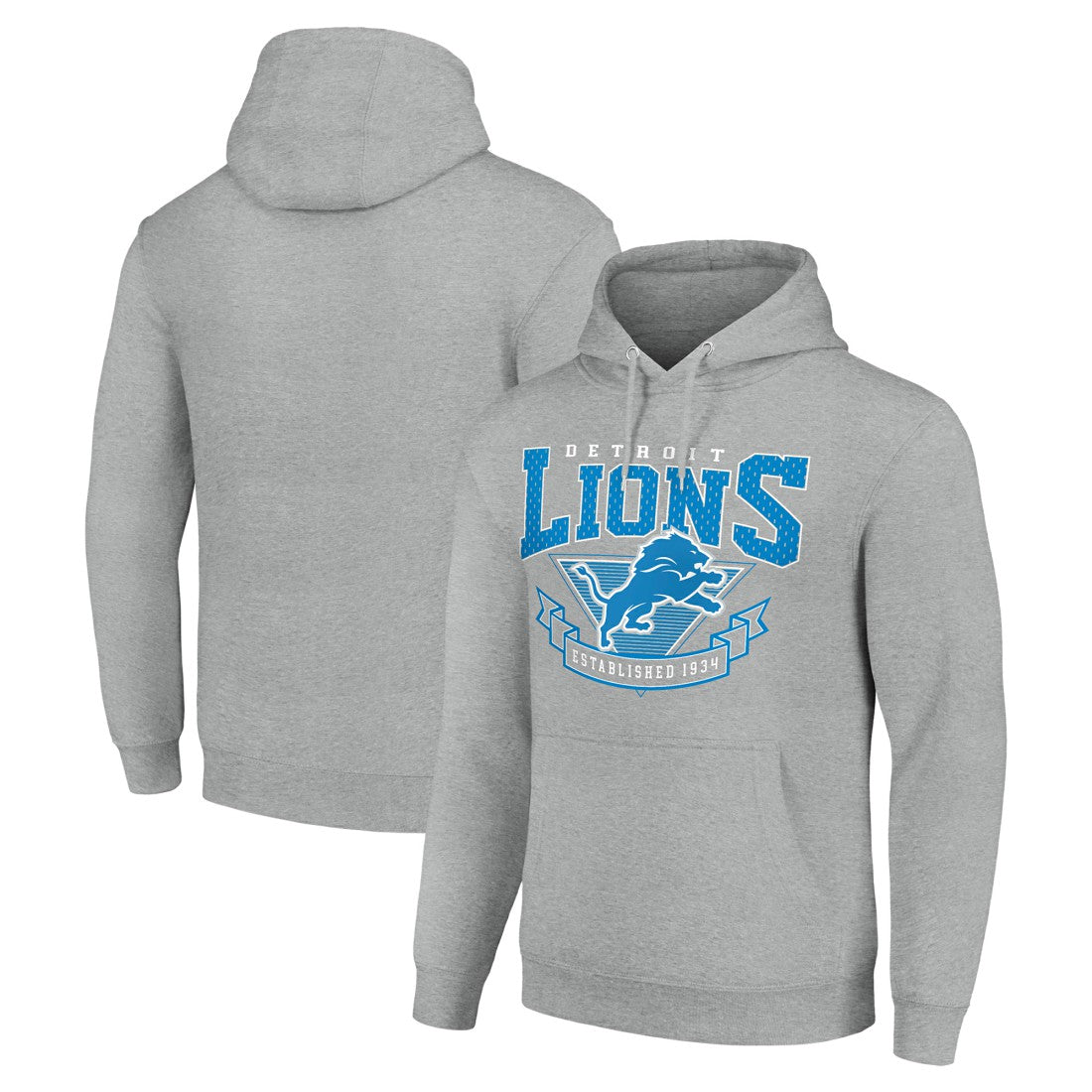 Detroit Lions Starter ‘80s Inspired Pullover Hoodie Heather Gray - NFL