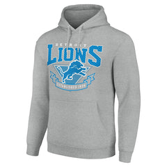 Detroit Lions Starter ‘80s Inspired Pullover Hoodie Heather Gray - NFL