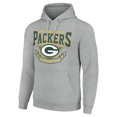 Green Bay Packers Starter ‘80s Inspired Pullover Hoodie Heather Gray - NFL