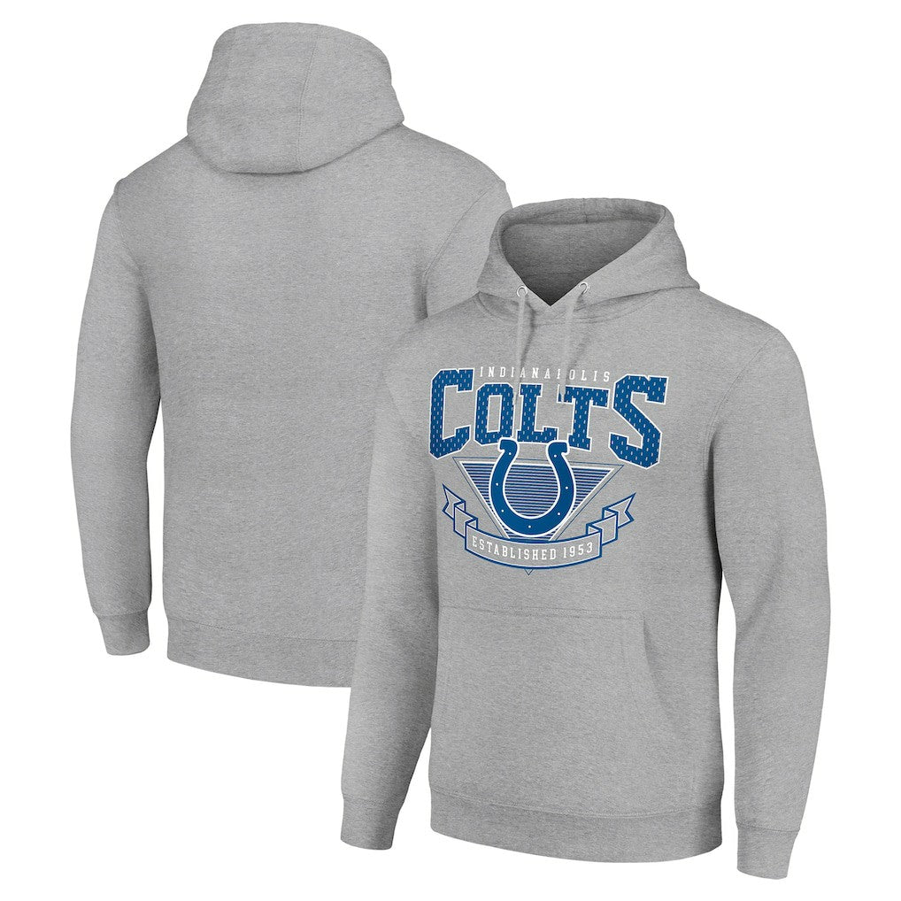 Indianapolis Colts Starter ‘80s Inspired Pullover Hoodie Heather Gray - NFL