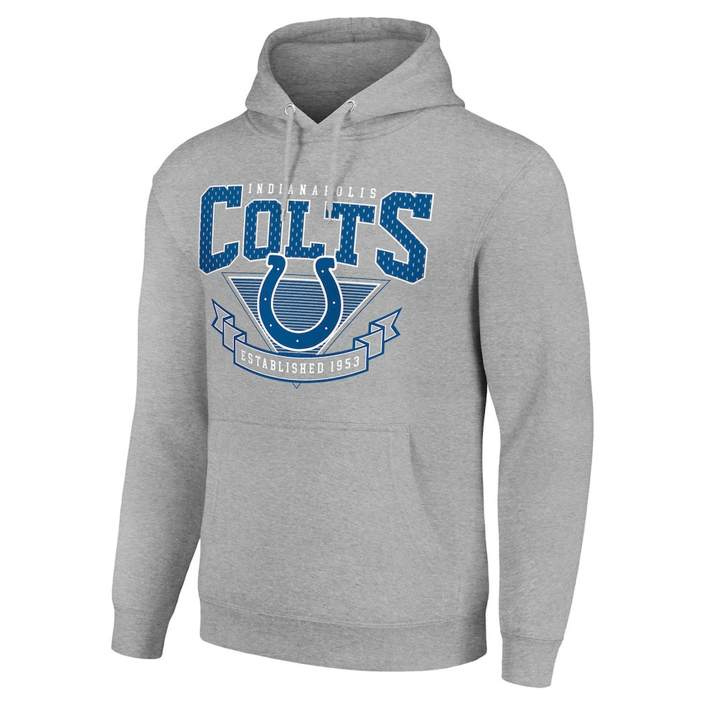 Indianapolis Colts Starter ‘80s Inspired Pullover Hoodie Heather Gray - NFL
