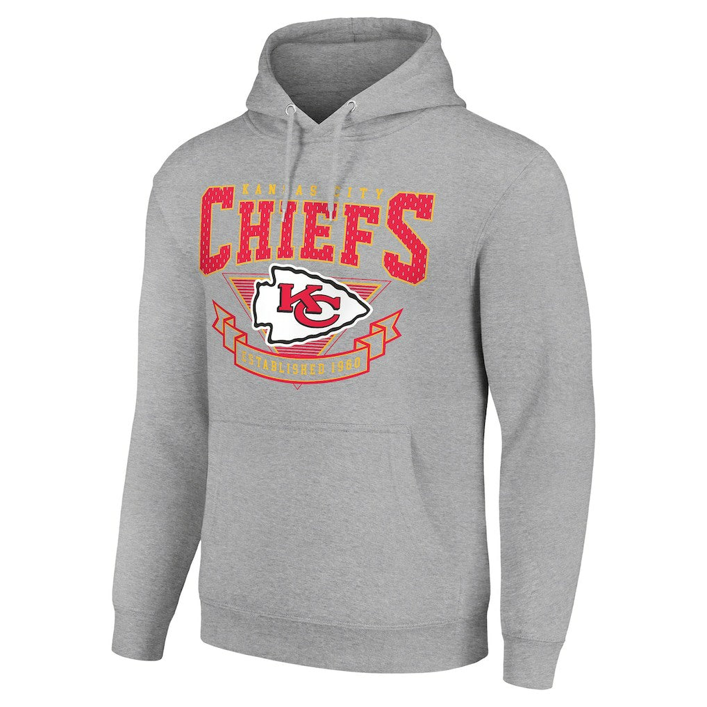 Kansas City Chiefs Starter ‘80s Inspired Pullover Hoodie Heather Gray - NFL