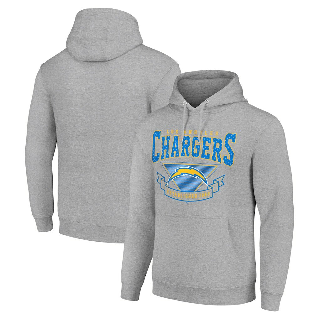 Los Angeles Chargers Starter ‘80s Inspired Pullover Hoodie Heather Gray - NFL