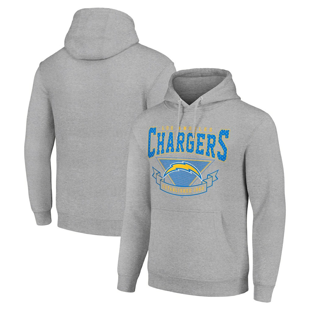 Los Angeles Chargers Starter ‘80s Inspired Pullover Hoodie Heather Gray - NFL