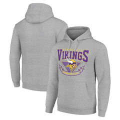 Minnesota Vikings Starter ‘80s Inspired Pullover Hoodie Heather Gray - NFL