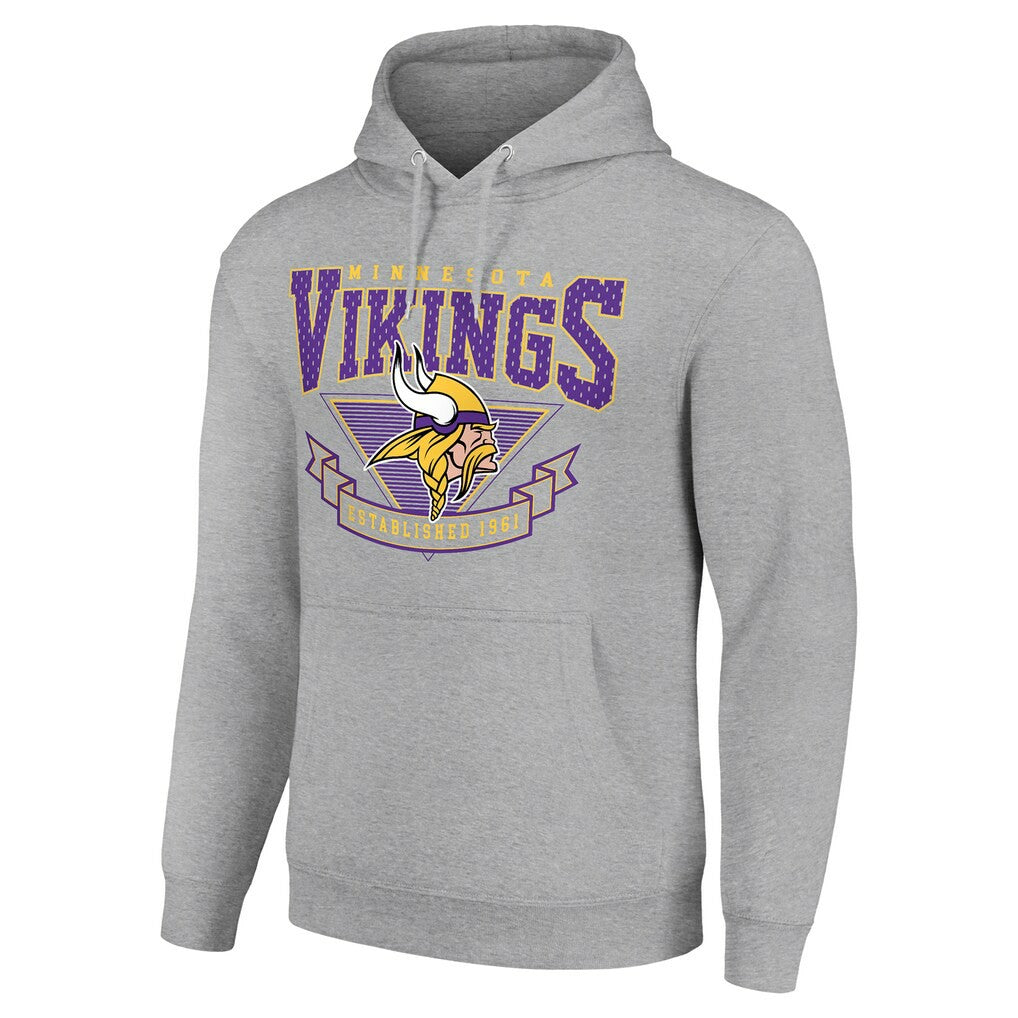 Minnesota Vikings Starter ‘80s Inspired Pullover Hoodie Heather Gray - NFL