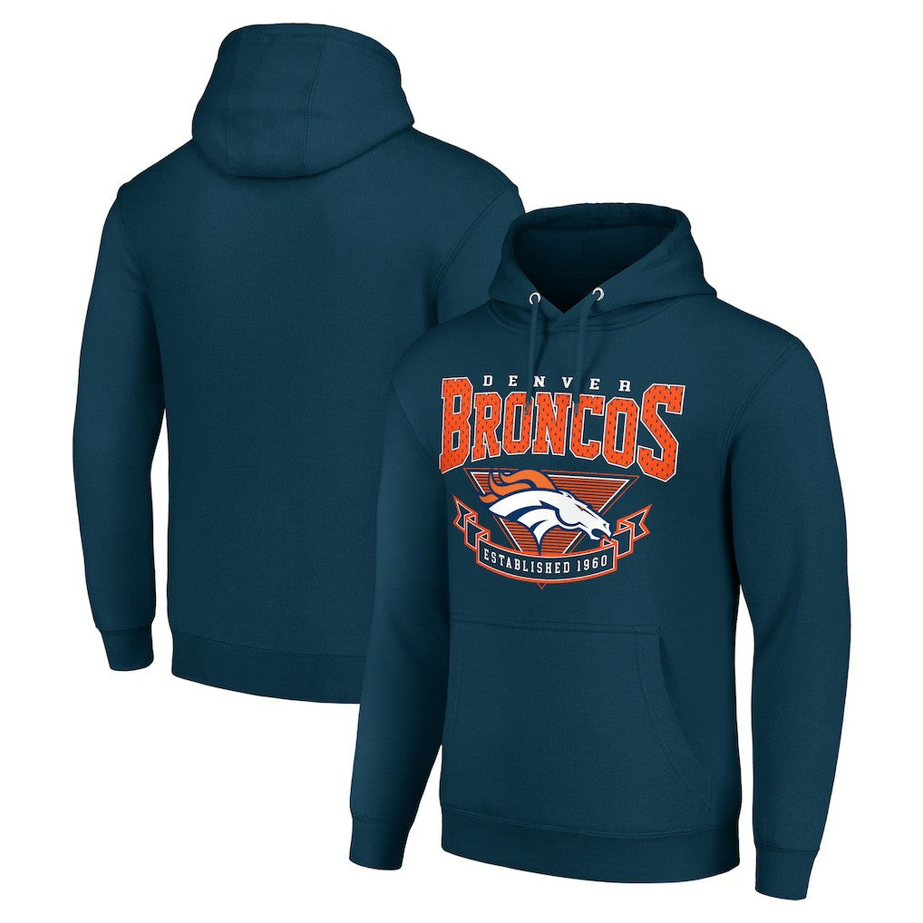 Denver Broncos Starter ‘80s Inspired Pullover Hoodie Navy - NFL