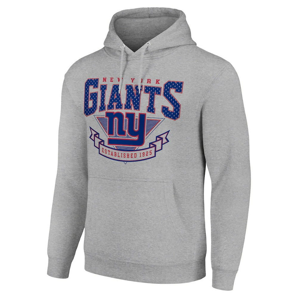 New York Giants Starter ‘80s Inspired Pullover Hoodie Heather Gray - NFL