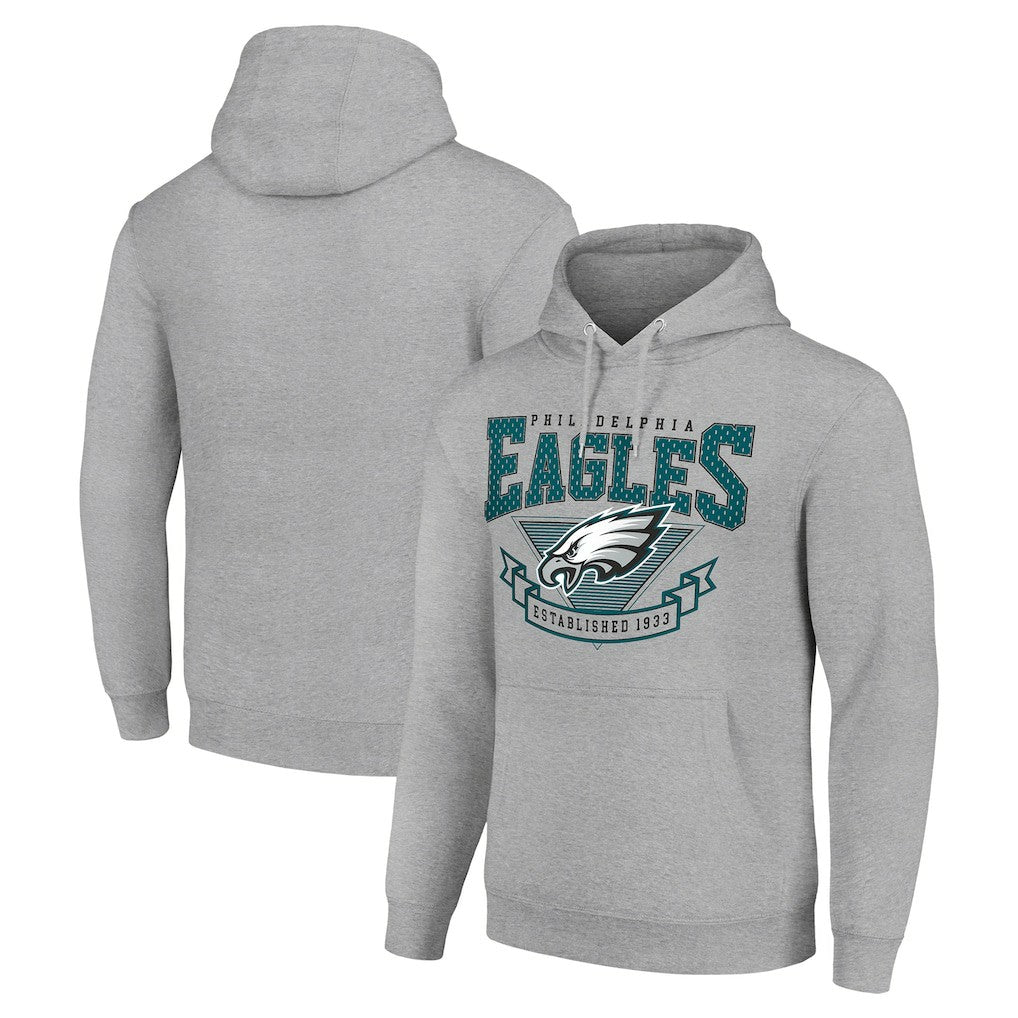 Philadelphia Eagles Starter ‘80s Inspired Pullover Hoodie Heather Gray - NFL