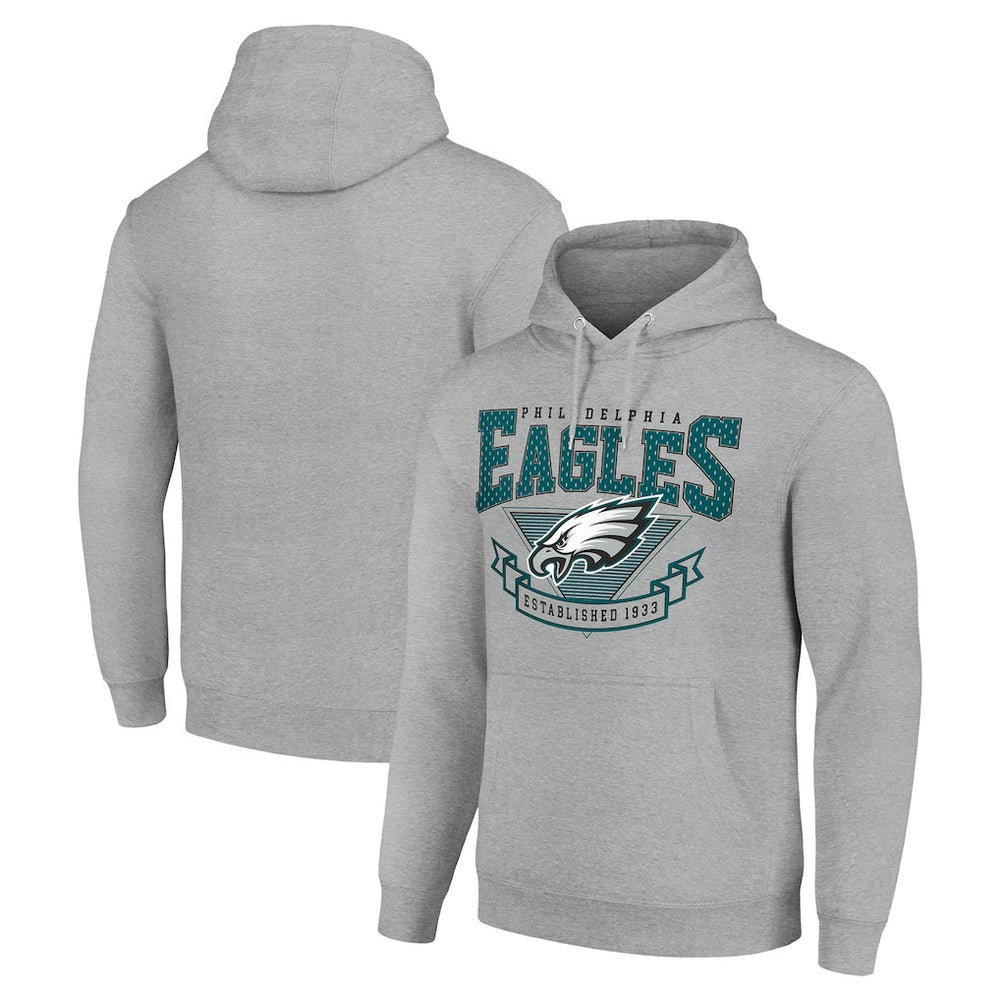Philadelphia Eagles Starter ‘80s Inspired Pullover Hoodie Heather Gray - NFL