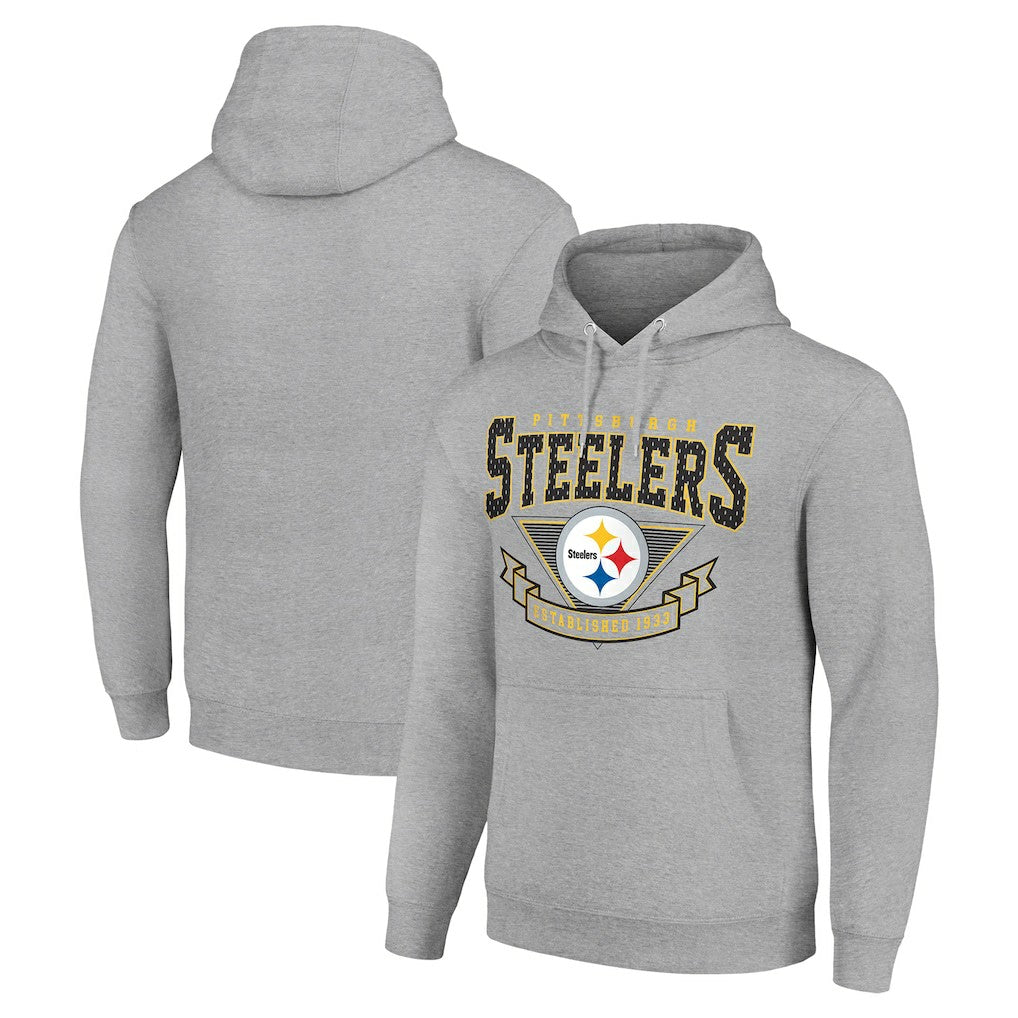 Pittsburgh Steelers Starter ‘80s Inspired Pullover Hoodie Heather Gray - NFL