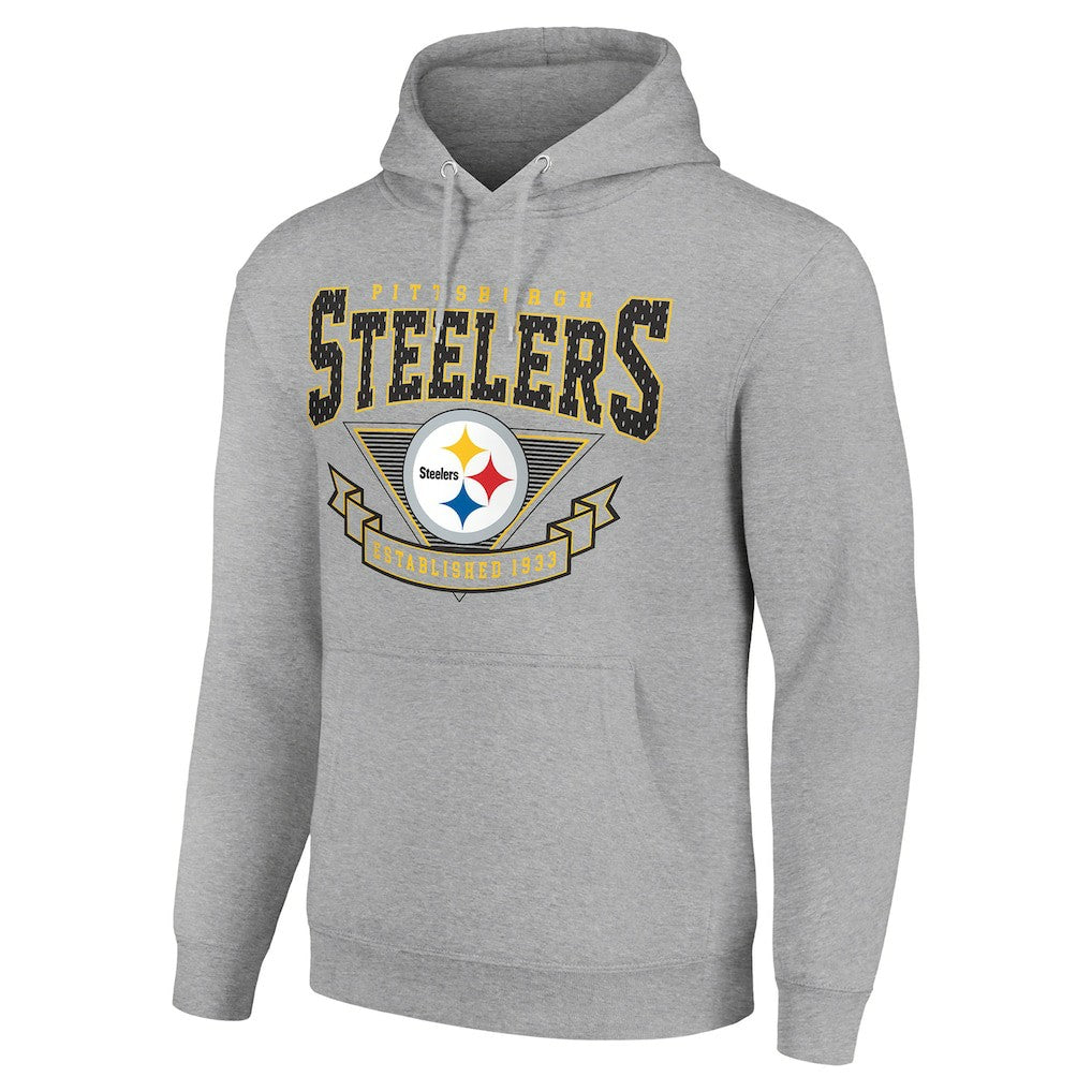 Pittsburgh Steelers Starter ‘80s Inspired Pullover Hoodie Heather Gray - NFL
