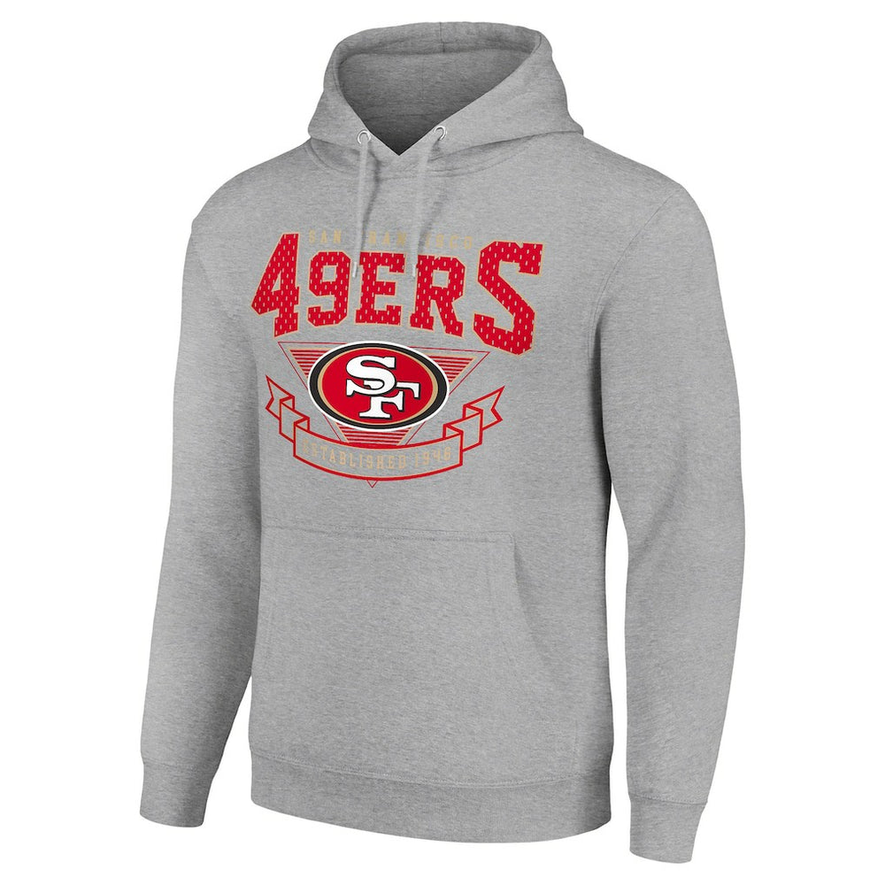 San Francisco 49ers Starter ‘80s Inspired Pullover Hoodie Heather Gray - NFL
