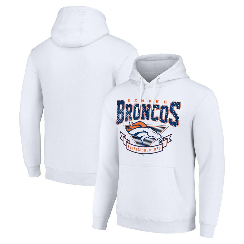 Denver Broncos Starter ‘80s Inspired Pullover Hoodie White - NFL