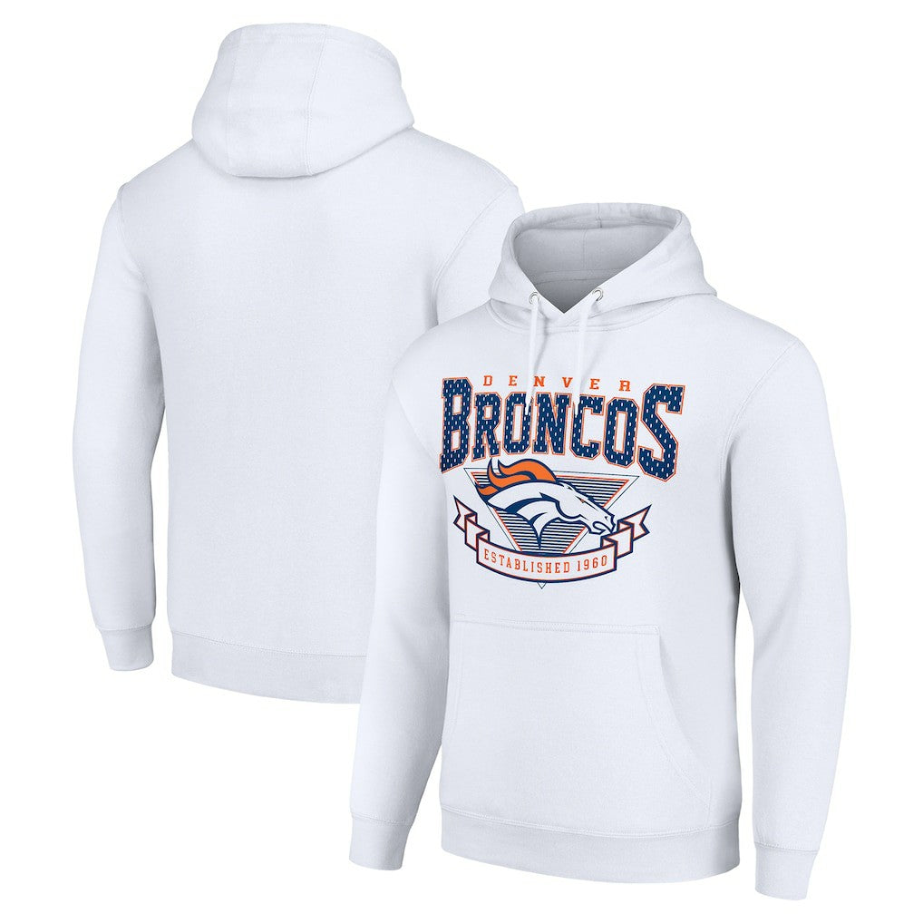 Denver Broncos Starter ‘80s Inspired Pullover Hoodie White - NFL