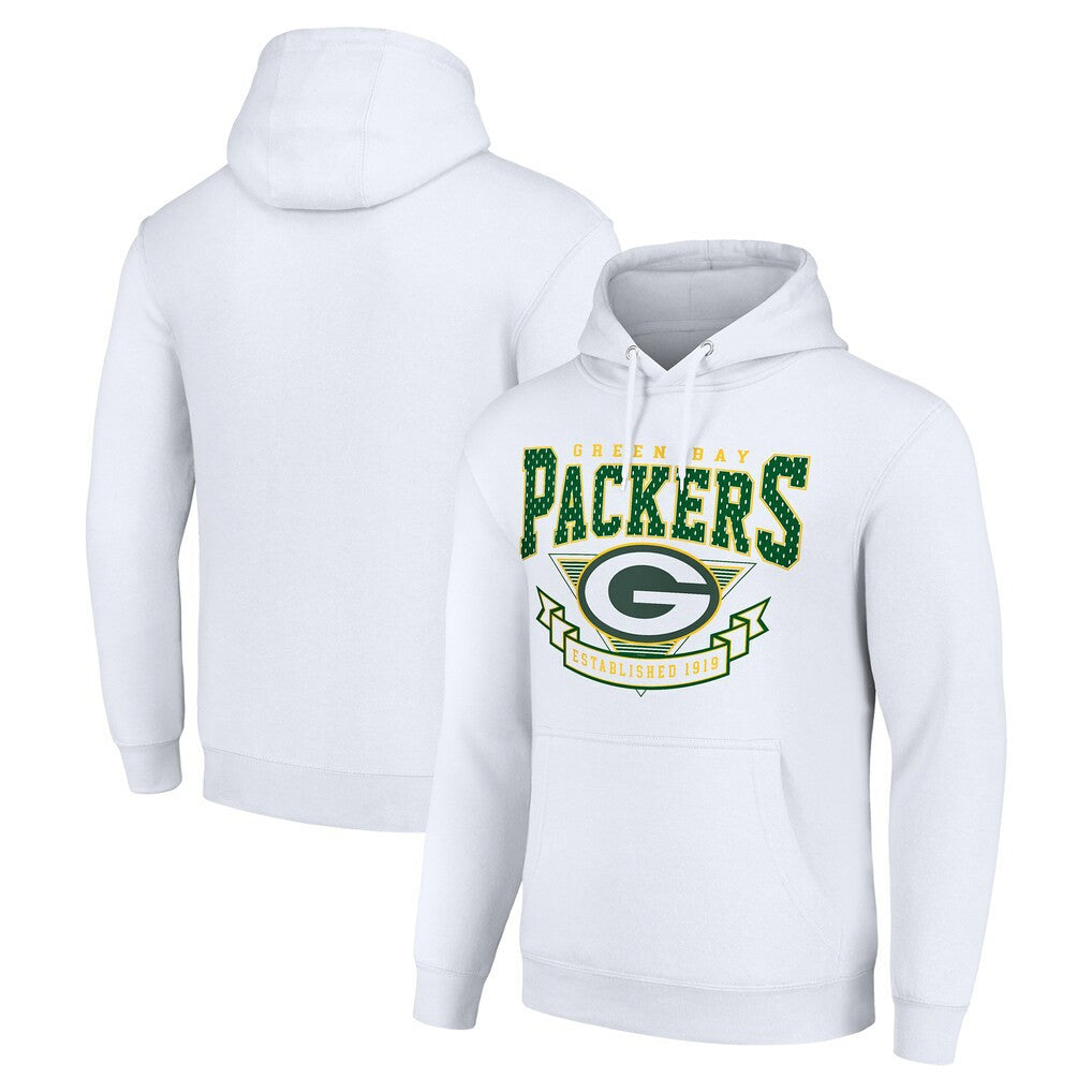 Green Bay Packers Starter ‘80s Inspired Pullover Hoodie White - NFL