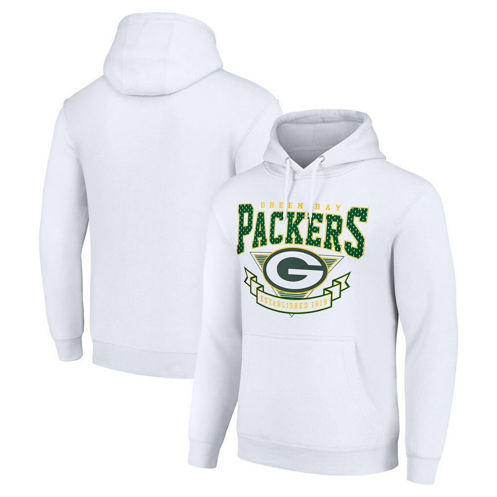 Green Bay Packers Starter ‘80s Inspired Pullover Hoodie White - NFL