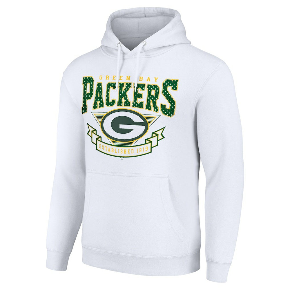Green Bay Packers Starter ‘80s Inspired Pullover Hoodie White - NFL