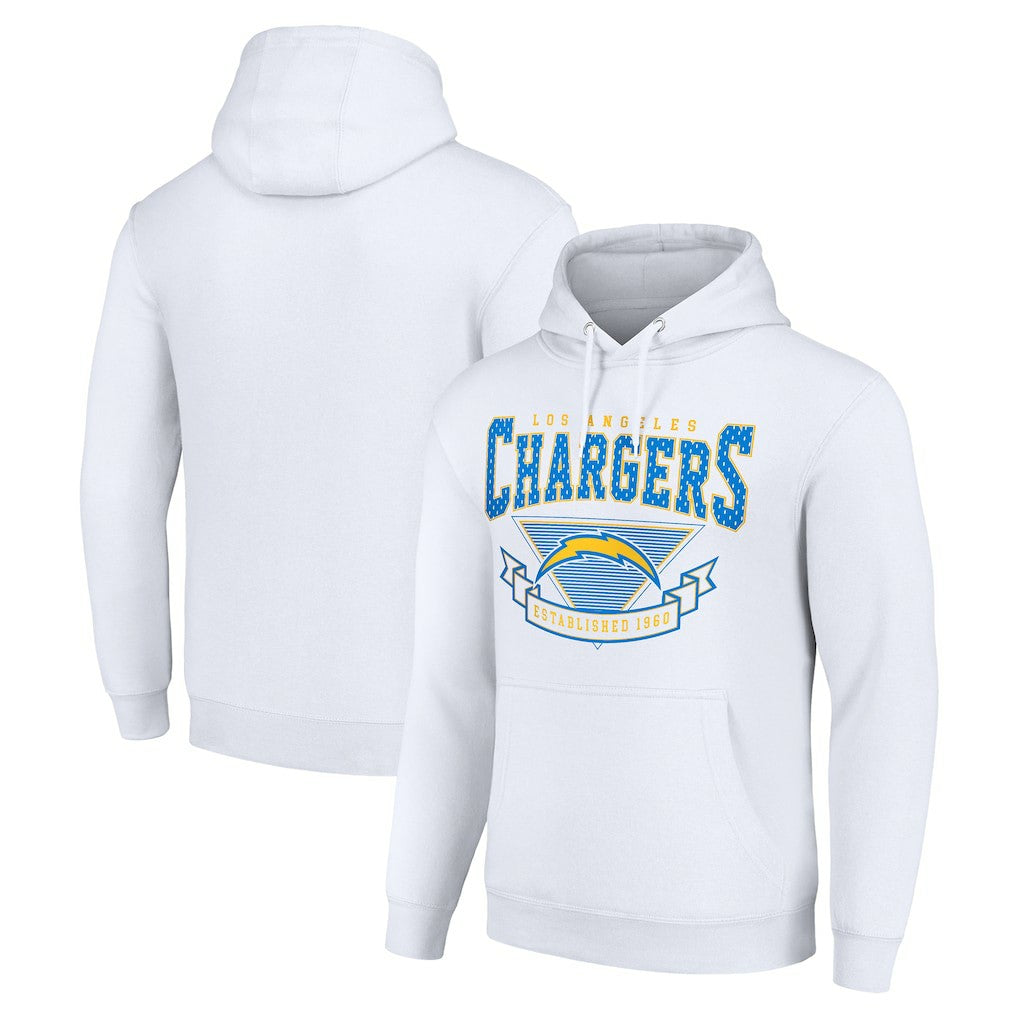 Los Angeles Chargers Starter ‘80s Inspired Pullover Hoodie White - NFL