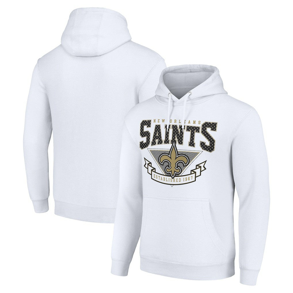 New Orleans Saints Starter ‘80s Inspired Pullover Hoodie White - NFL