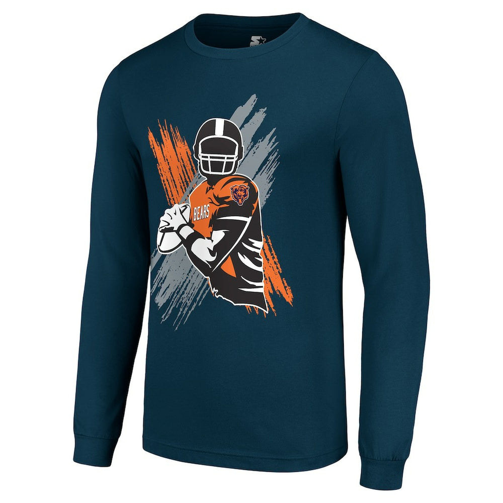 Chicago Bears Starter Player X Logo Graphic Long Sleeve T-Shirt Navy - NFL