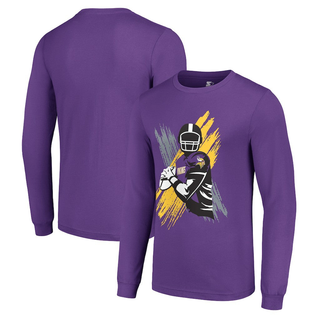 Minnesota Vikings Starter Player X Logo Graphic Long Sleeve T-Shirt Purple - NFL