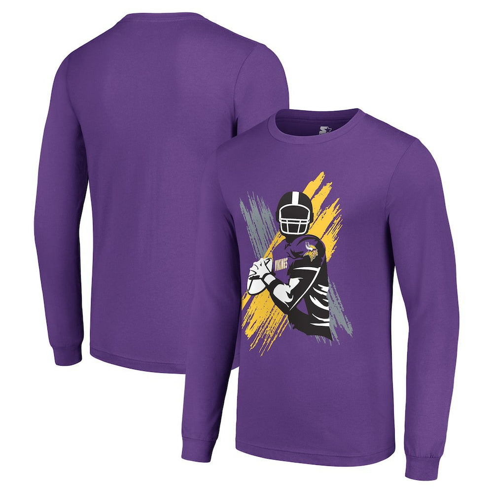 Minnesota Vikings Starter Player X Logo Graphic Long Sleeve T-Shirt Purple - NFL