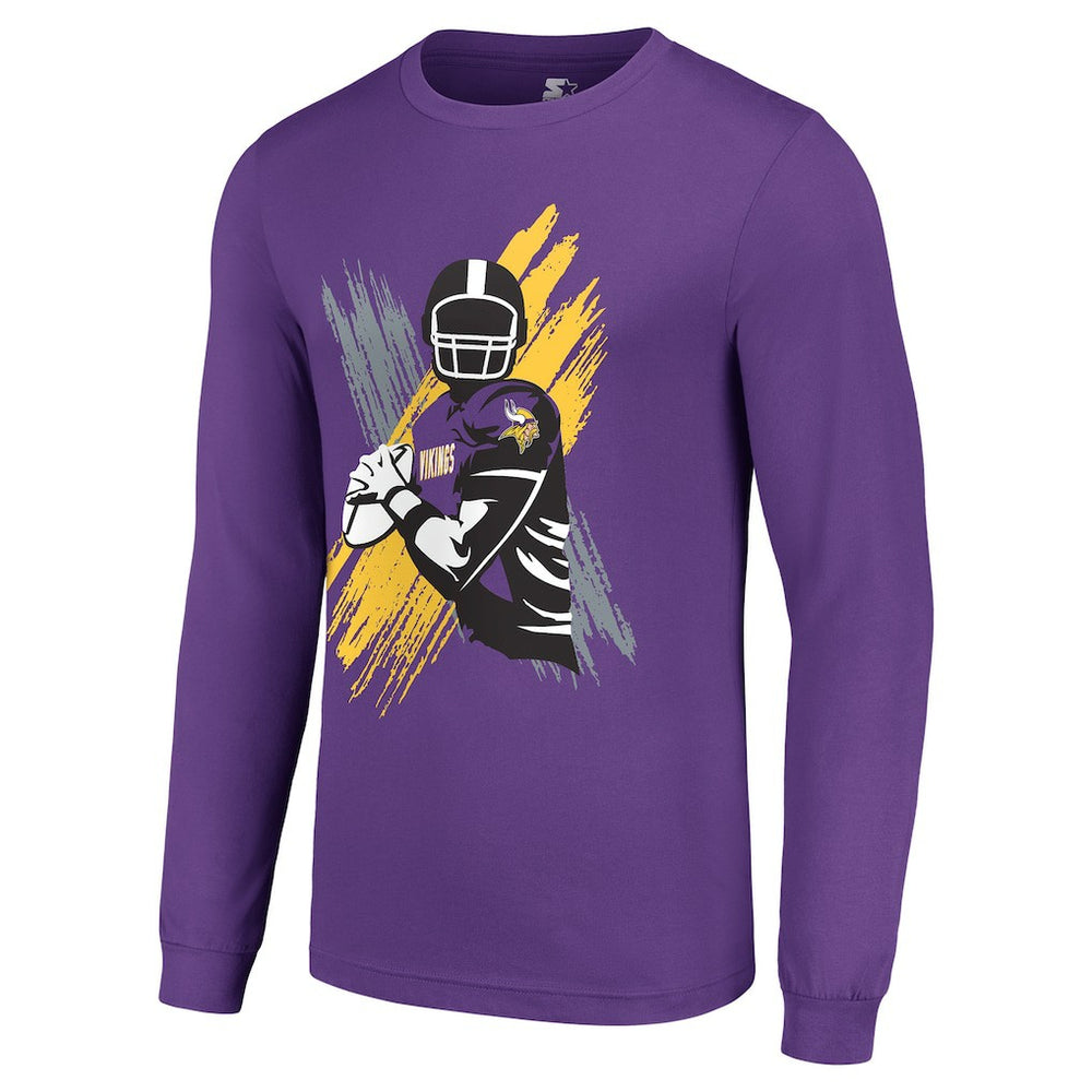 Minnesota Vikings Starter Player X Logo Graphic Long Sleeve T-Shirt Purple - NFL