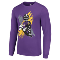 Minnesota Vikings Starter Player X Logo Graphic Long Sleeve T-Shirt Purple - NFL