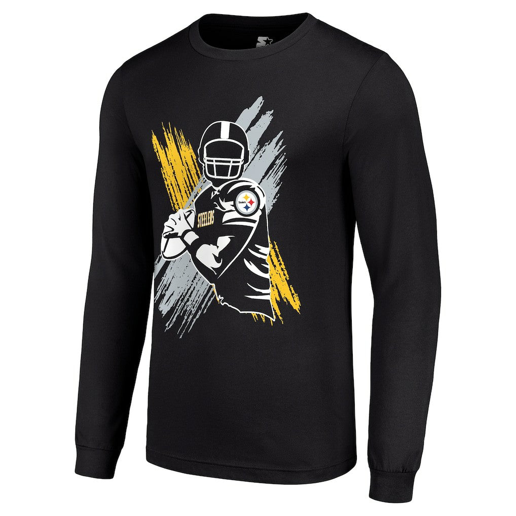 Pittsburgh Steelers Starter Player X Logo Graphic Long Sleeve T-Shirt Black - NFL