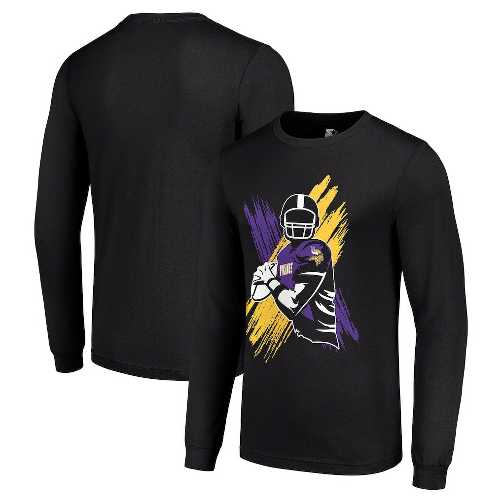 Minnesota Vikings Starter Player X Logo Graphic Long Sleeve T-Shirt Black - NFL