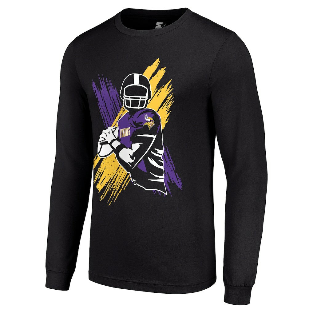 Minnesota Vikings Starter Player X Logo Graphic Long Sleeve T-Shirt Black - NFL