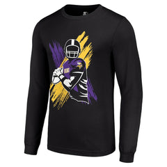 Minnesota Vikings Starter Player X Logo Graphic Long Sleeve T-Shirt Black - NFL